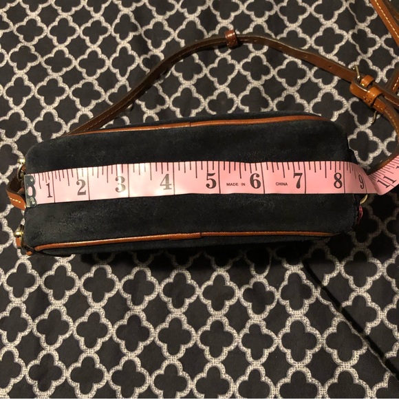 Dooney & Bourke Suede Crossbody Hunter BLACK - Picture 3 of 16
